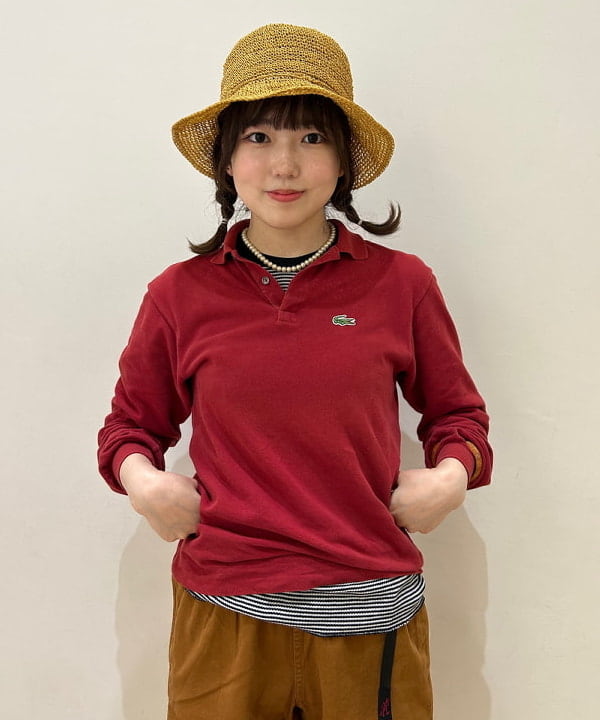 小原 もこさんの「BEAMS WOMEN｜【別注】Healthknit / ワッフル ボーダー Tシャツ」を使ったコーディネート