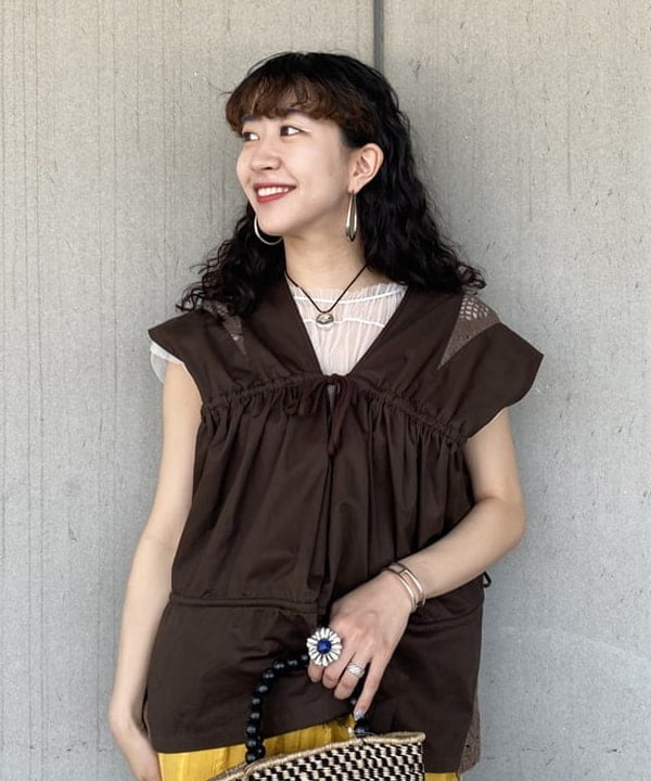マツド ユメカさんの「BEAMS WOMEN｜Ray BEAMS / チュール シャーリング Tシャツ」を使ったコーディネート