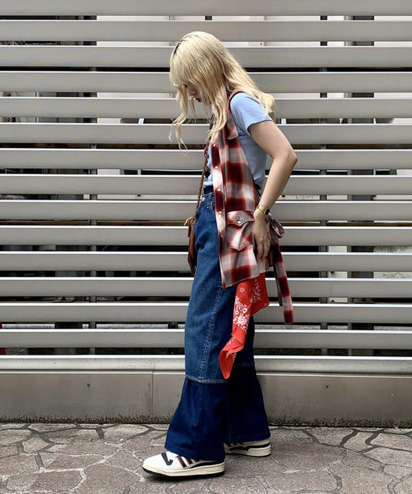 ナツハさんの「BEAMS WOMEN｜BEAMS BOY / オンブレチェック ウエスタンシャツ ベスト」を使ったコーディネート