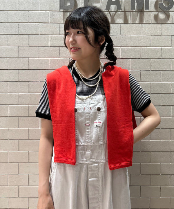 小原 もこさんの「BEAMS WOMEN｜【別注】Healthknit / ワッフル ボーダー Tシャツ」を使ったコーディネート