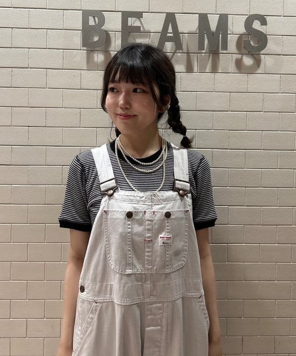 小原 もこさんの「BEAMS WOMEN｜【別注】Healthknit / ワッフル ボーダー Tシャツ」を使ったコーディネート