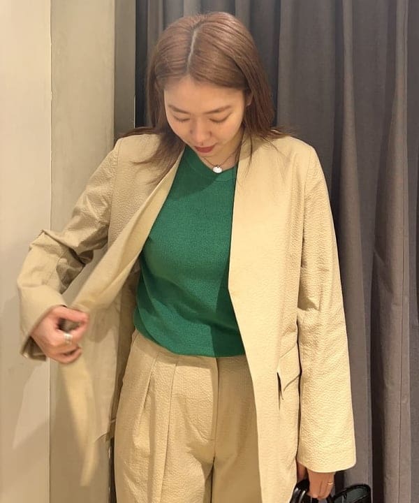 千田 静香さんの「BEAMS WOMEN｜YOUNG&OLSEN / レザートートバッグ M」を使ったコーディネート