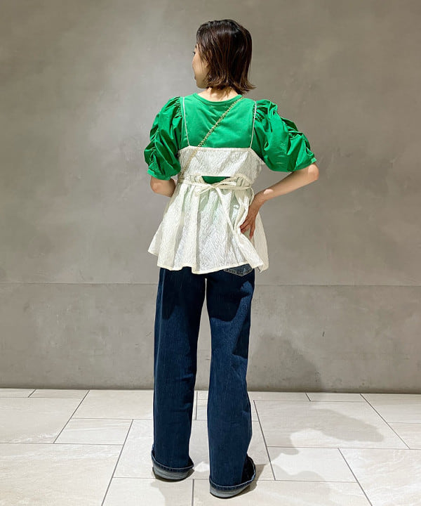 内山 美咲さんの「BEAMS WOMEN｜GRILLO / ペーパー クロシェハット」を使ったコーディネート