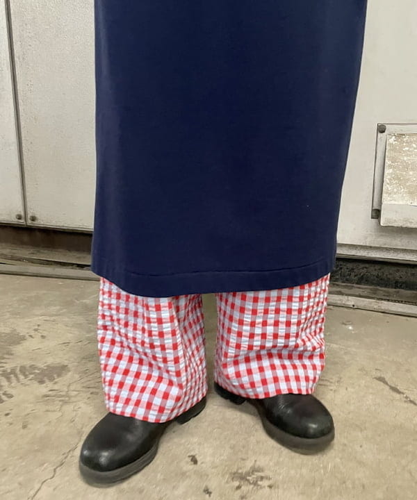 みりさんの「BEAMS WOMEN｜【別注】Healthknit / ワッフル ボーダー Tシャツ」を使ったコーディネート