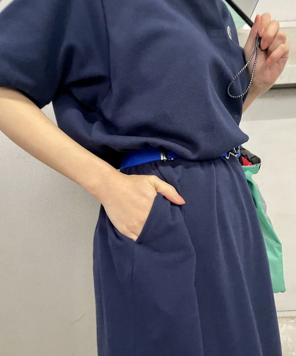 みりさんの「BEAMS WOMEN｜【別注】Healthknit / ワッフル ボーダー Tシャツ」を使ったコーディネート