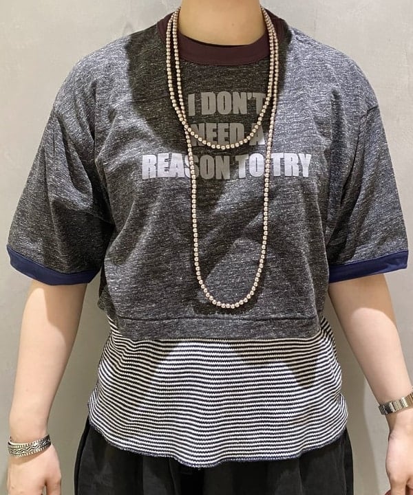 吉野 多恵さんの「BEAMS WOMEN｜【別注】Healthknit / ワッフル ボーダー Tシャツ」を使ったコーディネート