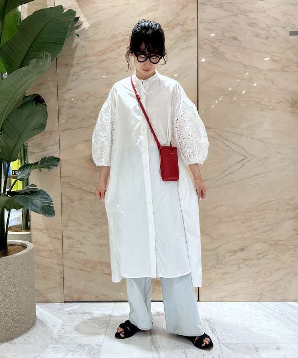 中丸　栞さんの「BEAMS WOMEN｜【別注】TICCA / レース パフスリーブワンピース」を使ったコーディネート