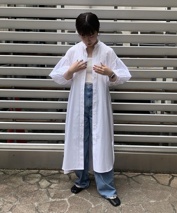 中川　ゆららさんの「BEAMS WOMEN｜【別注】TICCA / レース パフスリーブワンピース」を使ったコーディネート