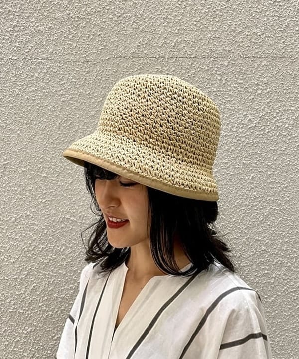 五十峯 さよさんの「BEAMS WOMEN｜CHRISTIAN VILLA × Demi-Luxe BEAMS / 別注 ストロー バニティーバッグ」を使ったコーディネート