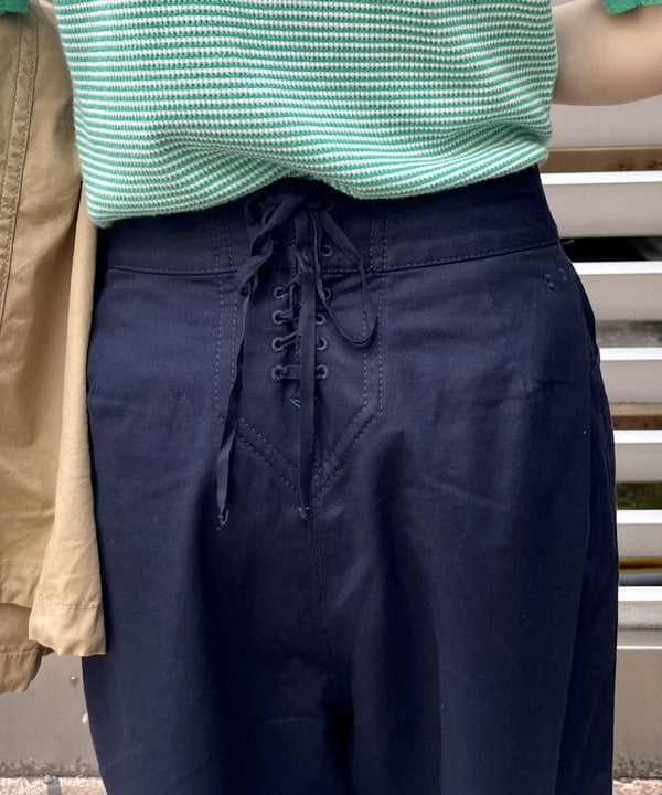 みりさんの「BEAMS WOMEN｜【別注】Healthknit / ワッフル ボーダー Tシャツ」を使ったコーディネート