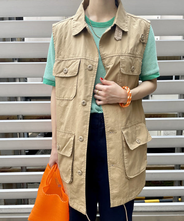 みりさんの「BEAMS WOMEN｜【別注】Healthknit / ワッフル ボーダー Tシャツ」を使ったコーディネート