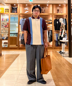 BEAMS PLUS（ビームス プラス）コットンニット ストライプ
