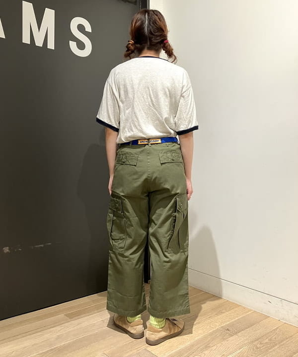 みかみさんの「BEAMS WOMEN｜Champion × BEAMS BOY / 別注 リンガーTシャツ」を使ったコーディネート