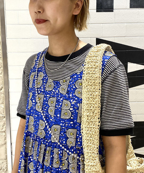 オカモト ミサキさんの「BEAMS WOMEN｜【別注】Healthknit / ワッフル ボーダー Tシャツ」を使ったコーディネート