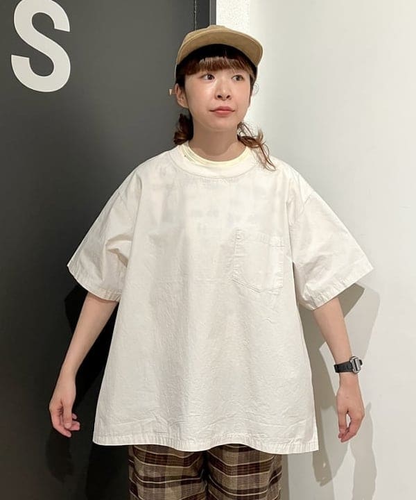 みかみさんの「BEAMS WOMEN｜BEAMS BOY / タイプライター ビッグ リブ プルオーバー シャツ 23SS」を使ったコーディネート