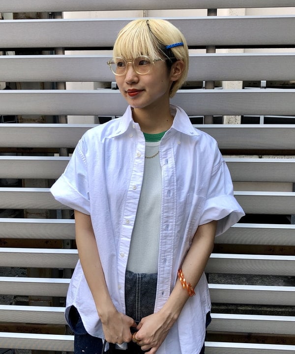 みりさんの「BEAMS WOMEN｜【別注】Healthknit / ワッフル ボーダー Tシャツ」を使ったコーディネート