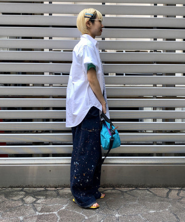 みりさんの「BEAMS WOMEN｜【別注】Healthknit / ワッフル ボーダー Tシャツ」を使ったコーディネート