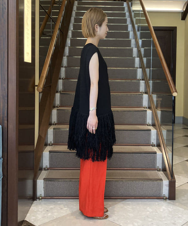 蒲原 捺美さんの「BEAMS WOMEN｜Demi-Luxe BEAMS / リネン リラクシー ワイドパンツ.M」を使ったコーディネート