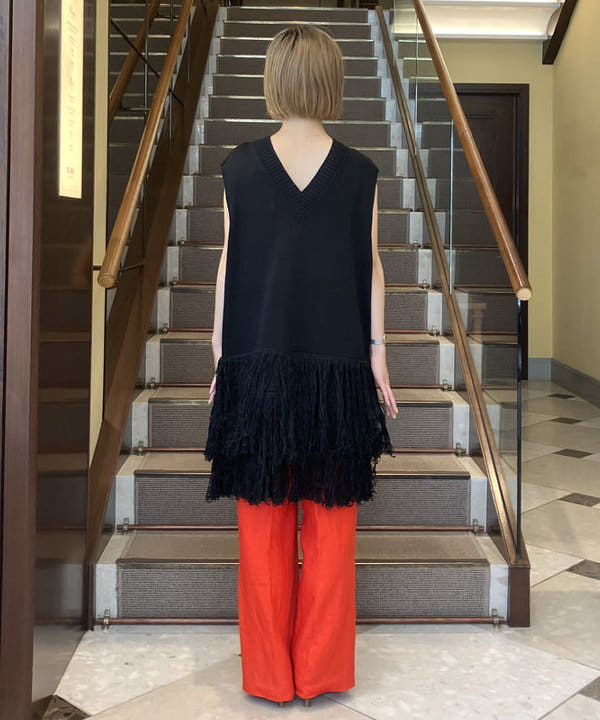 蒲原 捺美さんの「BEAMS WOMEN｜Demi-Luxe BEAMS / リネン リラクシー ワイドパンツ.M」を使ったコーディネート