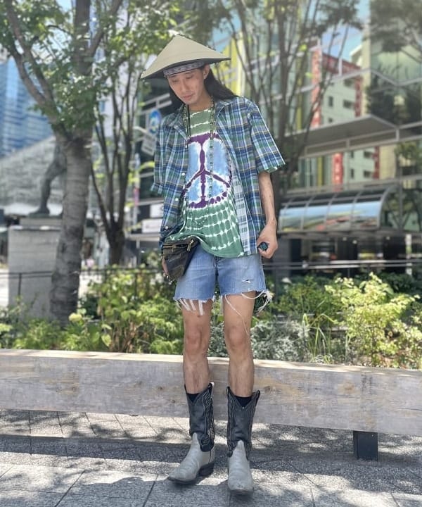 KOYO IKEDAさんの「BEAMS WOMEN｜BEAMS / ルーズフィット チェック オープンカラーシャツ」を使ったコーディネート