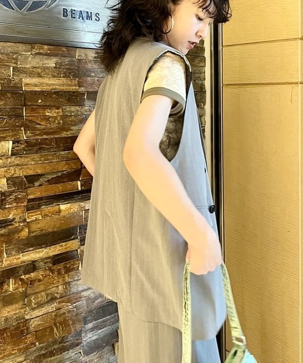 kigoさんの「BEAMS WOMEN｜Ray BEAMS / ピンストライプ  4ボタン ダブル ジレ」を使ったコーディネート
