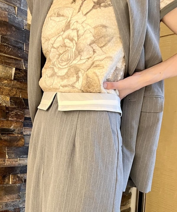 kigoさんの「BEAMS WOMEN｜Ray BEAMS / ピンストライプ  4ボタン ダブル ジレ」を使ったコーディネート