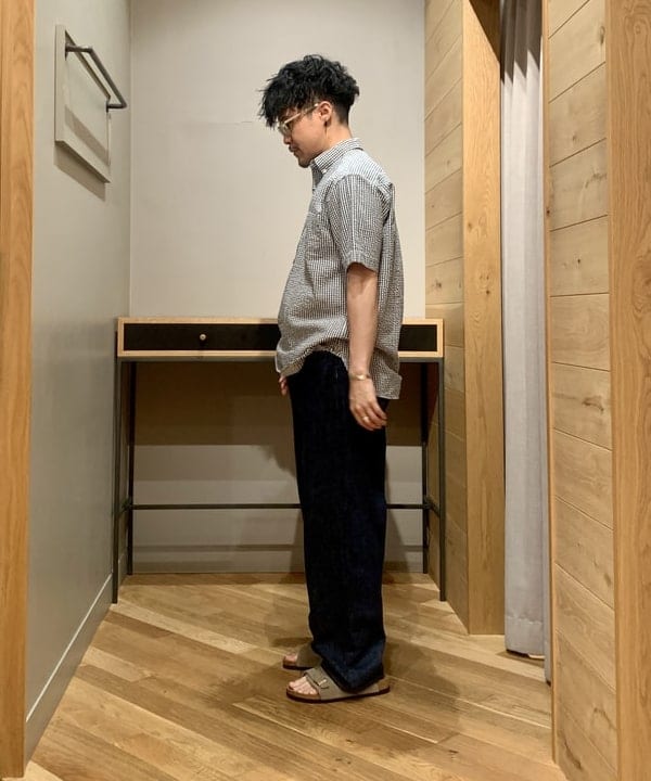 くりちゃんさんの「BEAMS WOMEN｜BEAMS PLUS / B.D. Pullover Short Sleeve Indigo Seersucker」を使ったコーディネート