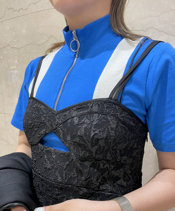 あさまつ はづきさんの「BEAMS WOMEN｜Ray BEAMS /  フクレ ジャカード キャミ ワンピース 23AW」を使ったコーディネート