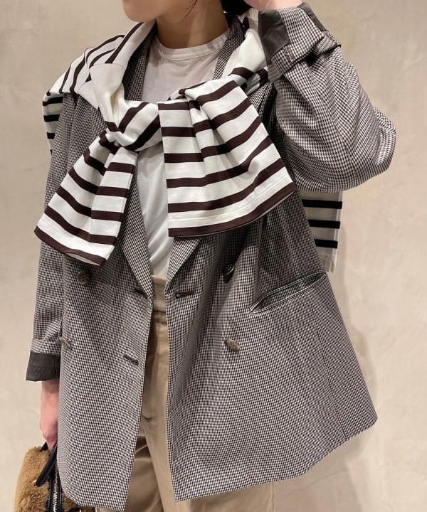 Ichika Hondaさんの「BEAMS WOMEN｜AUBERGE × Demi-Luxe BEAMS / 別注 BIG CHARLOTTE ボーダーカットソー」を使ったコーディネート