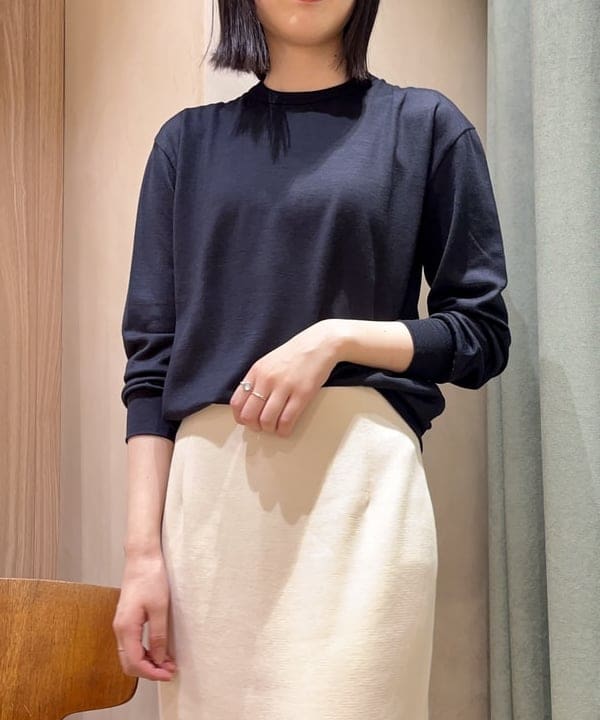 山田 千遥さんの「BEAMS WOMEN｜シンプル タイト ニットスカート .M.」を使ったコーディネート