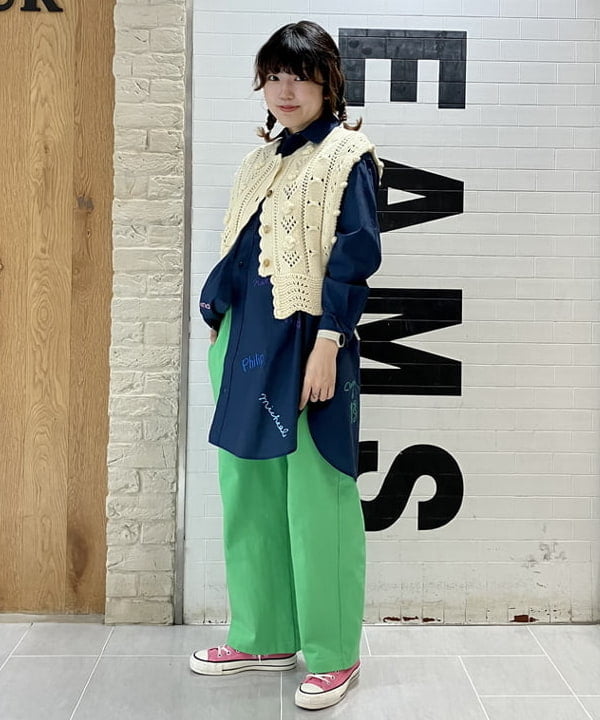 小原 もこさんの「BEAMS WOMEN｜BEAMS BOY / 天竺 無地 ボートネック 7分」を使ったコーディネート