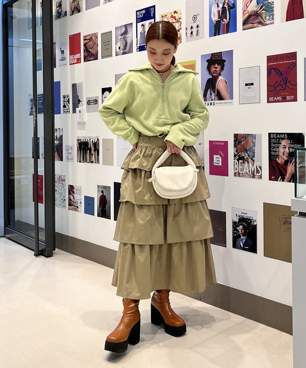 ちりこさんの「BEAMS WOMEN｜Ray BEAMS / プラットフォーム ブーツ」を使ったコーディネート