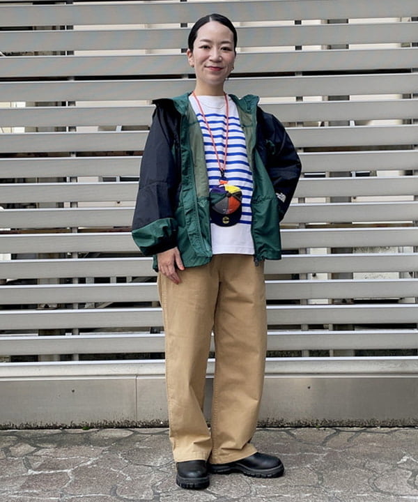 コウリキ　マミさんの「BEAMS WOMEN｜ナバルボーダー ビッグ ボートネック カットソー」を使ったコーディネート