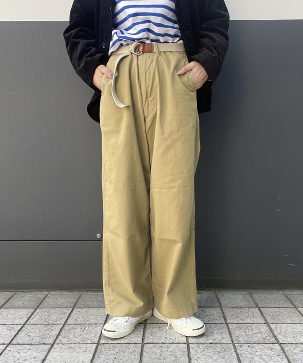 おのすさんの「BEAMS WOMEN｜ナバルボーダー ビッグ ボートネック カットソー」を使ったコーディネート