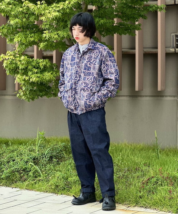 BEAMS パッチワークライク ジャカード ジッパー ブルゾン