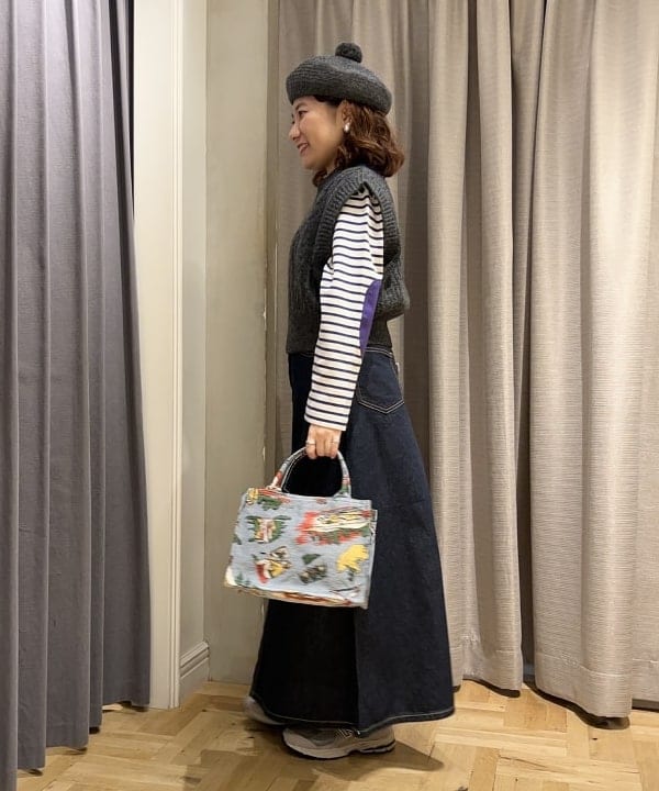 まつむさんの「BEAMS WOMEN｜BEAMS BOY / デニム 5ポケット マキシスカート」を使ったコーディネート