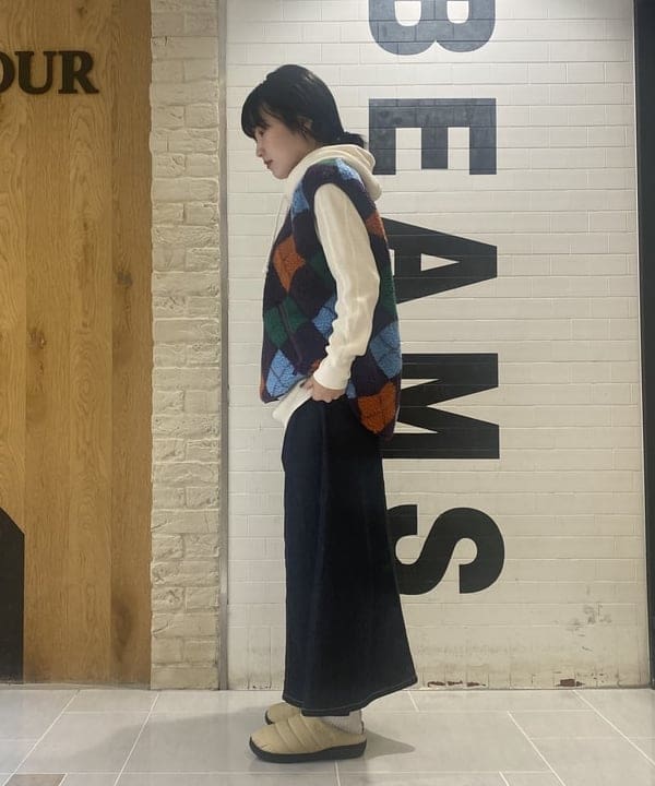 モモさんの「BEAMS WOMEN｜BEAMS BOY / デニム 5ポケット マキシスカート」を使ったコーディネート