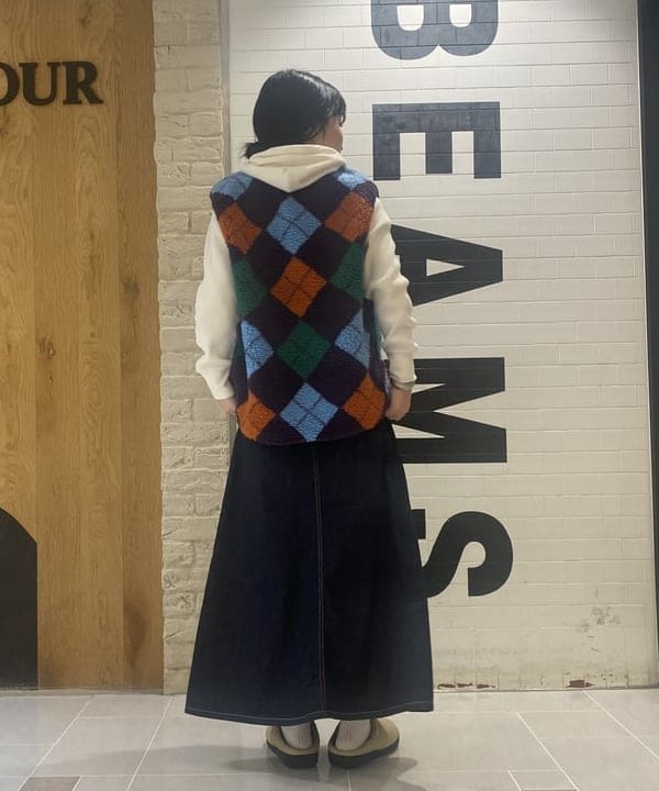 モモさんの「BEAMS WOMEN｜BEAMS BOY / デニム 5ポケット マキシスカート」を使ったコーディネート