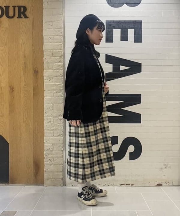 モモさんの「BEAMS WOMEN｜BEAMS BOY / リブ タートル ロングスリーブ」を使ったコーディネート