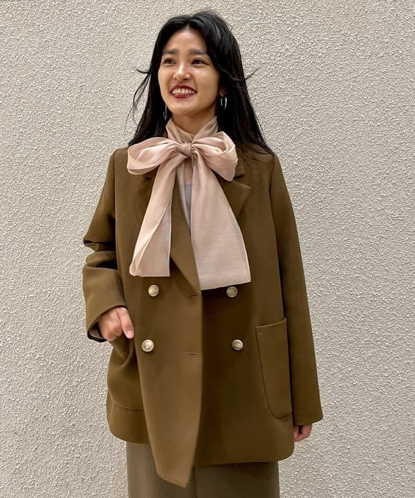 五十峯 さよさんの「BEAMS WOMEN｜オーガンジー リボンブラウス」を使ったコーディネート