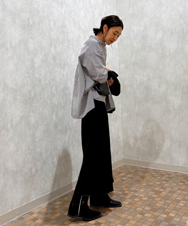 川口 恵さんの「BEAMS WOMEN｜DANTON / ノーカラー フリース ジャケット」を使ったコーディネート