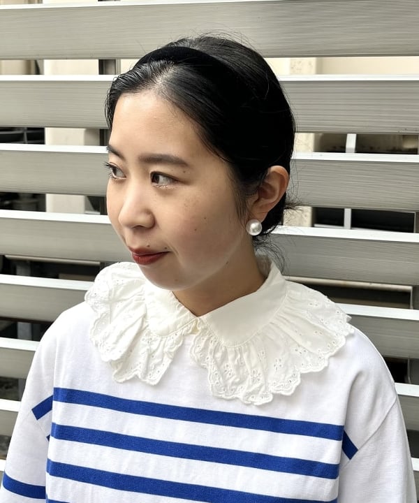 ミナミマリコさんの「BEAMS WOMEN｜ナバルボーダー ビッグ ボートネック カットソー」を使ったコーディネート