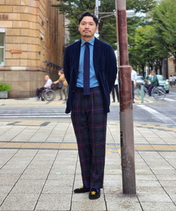 BEAMS F（ビームスF）シャンブレー ワイドカラーシャツ（シャツ