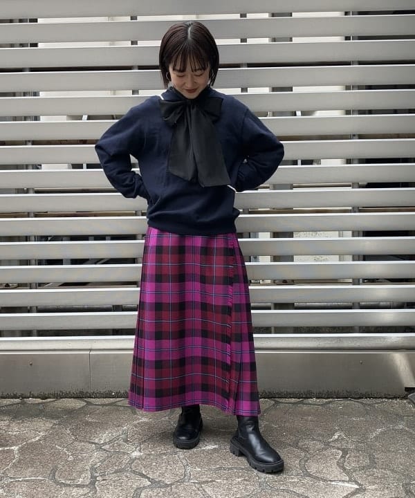 中川　ゆららさんの「BEAMS WOMEN｜オーガンジー リボンブラウス」を使ったコーディネート