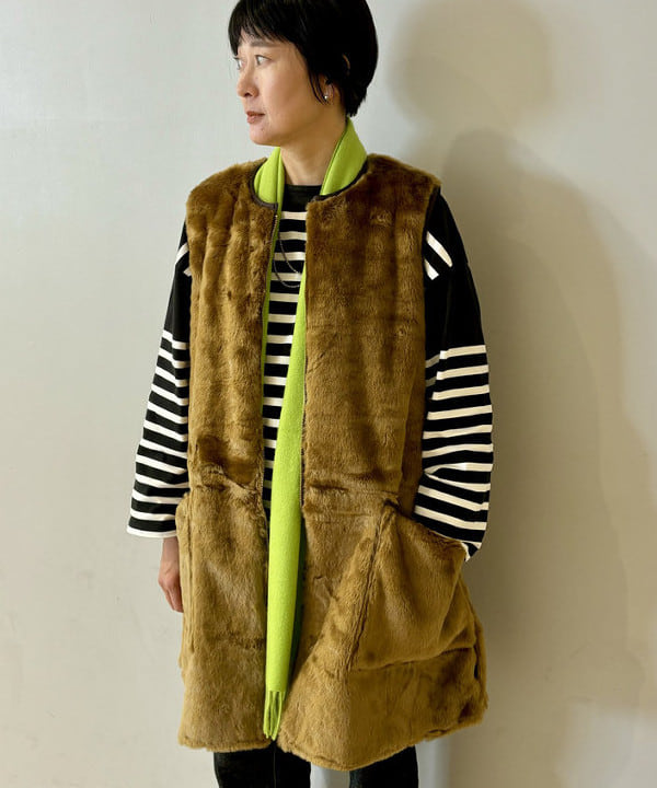 別注 EARIH×URBAN RESEARCH ECO FUR VEST-