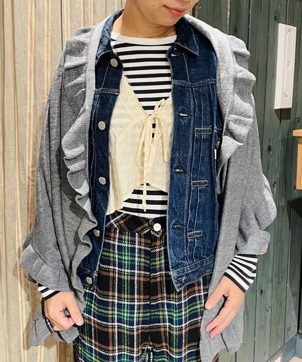 つぼさんの「BEAMS WOMEN｜BEAMS BOY / フライス 1cm ボーダー」を使ったコーディネート