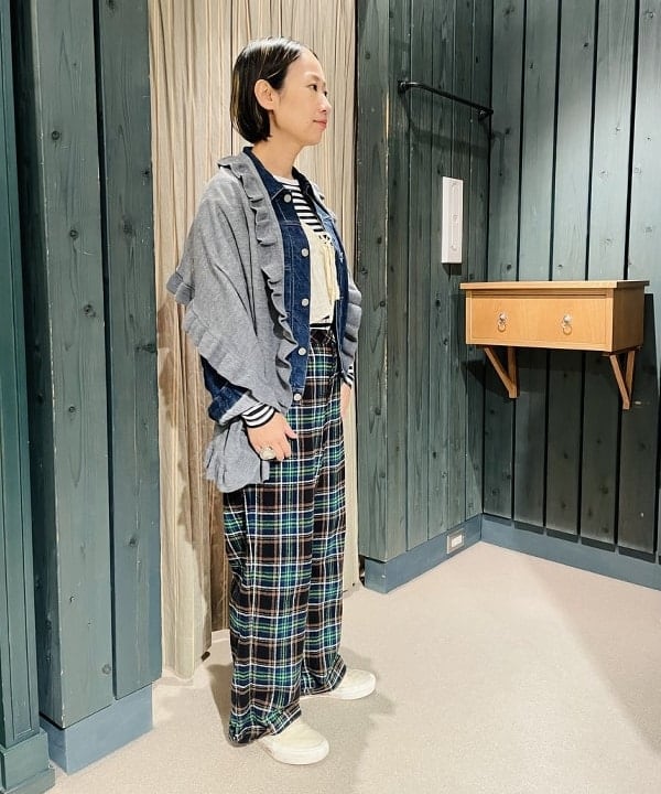 つぼさんの「BEAMS WOMEN｜BEAMS BOY / フライス 1cm ボーダー」を使ったコーディネート