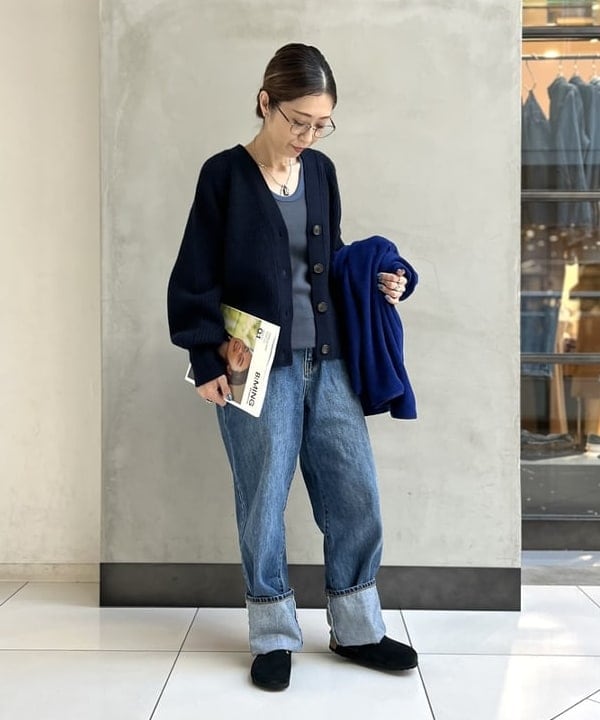 古着　City Elements カーディガンジャケットM アイボリー/ネイビー ビーミング ライフストア by ビームス ラゾーナ川崎プラザ店