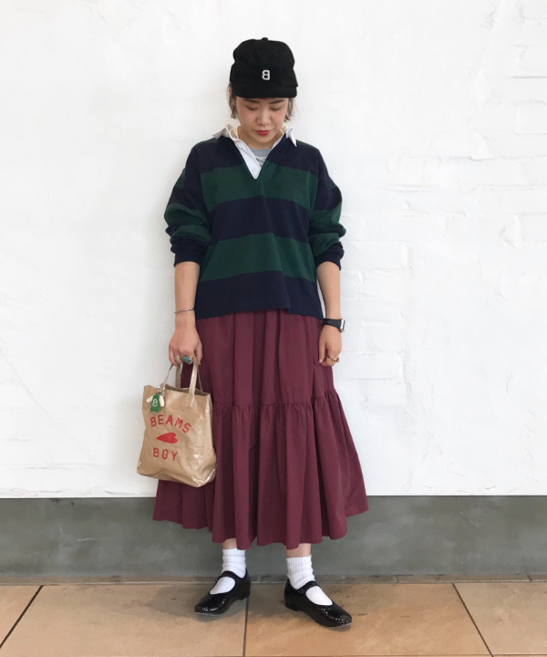 EMORIさんの「BEAMS WOMEN｜1/2ソリッド リブ ソックス」を使ったコーディネート