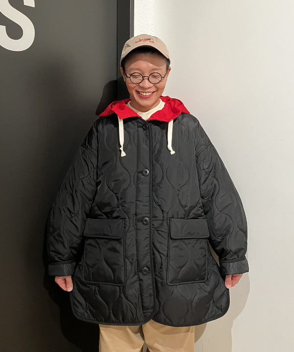 土田 達也さんの「BEAMS WOMEN｜キルティング ノーカラー ブルゾン」を使ったコーディネート